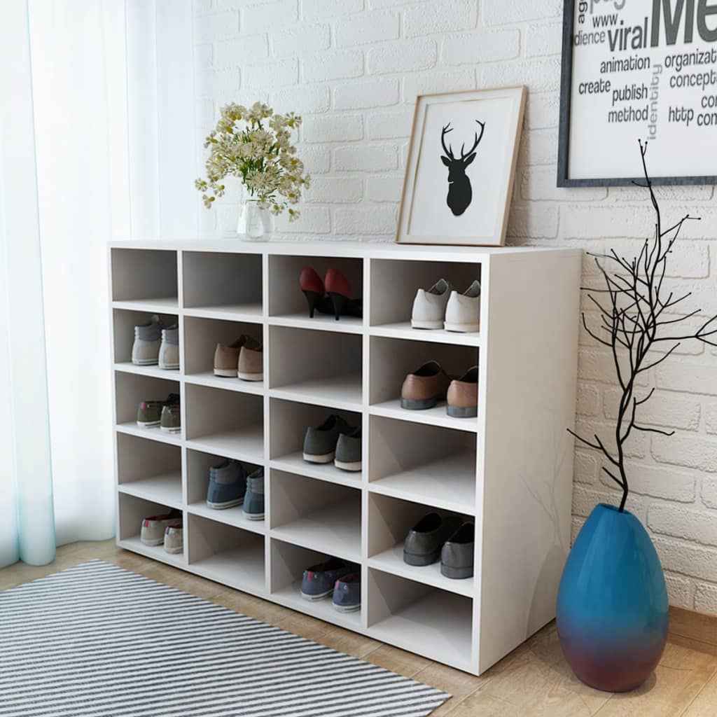 vidaXL Schoenenrek 92x30x67,5 cm bewerkt hout eikenkleurig