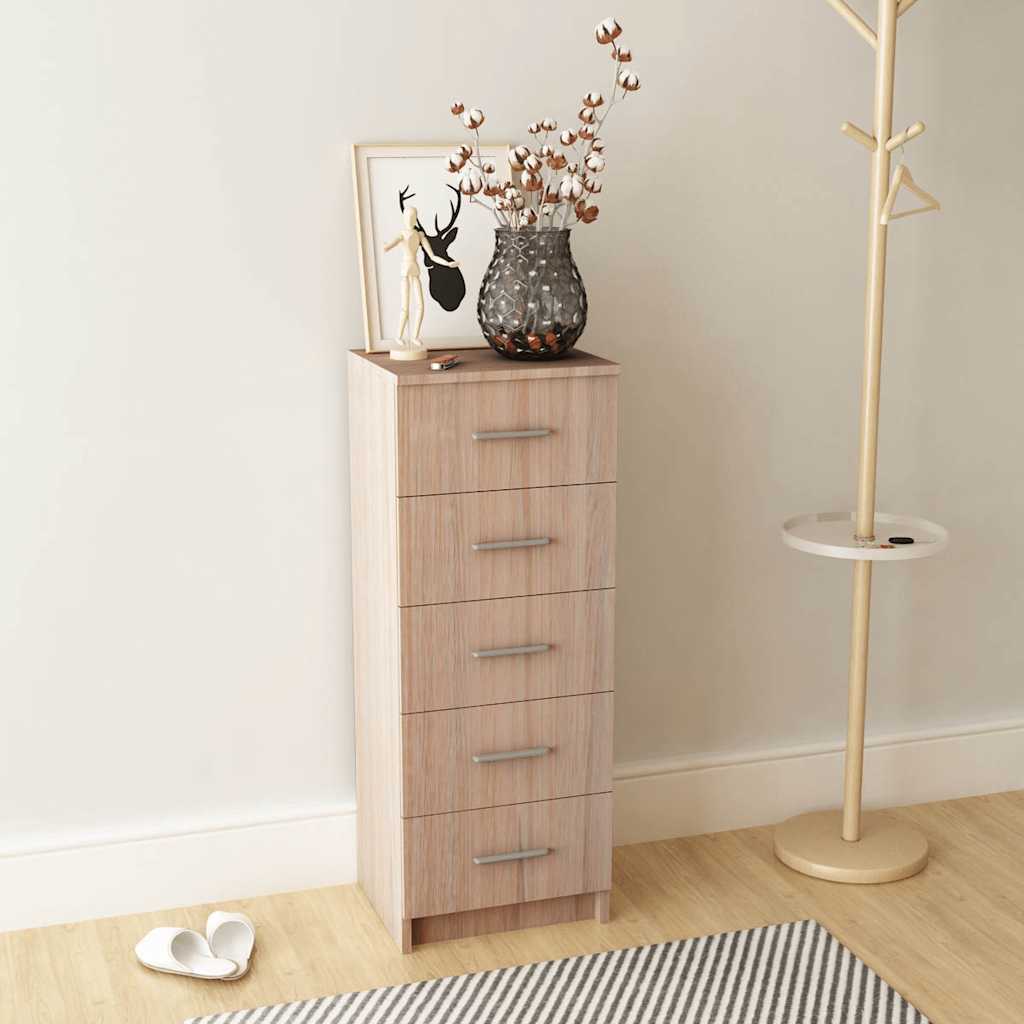 vidaXL Ladekast hoog 41x35x106 cm bewerkt hout wit