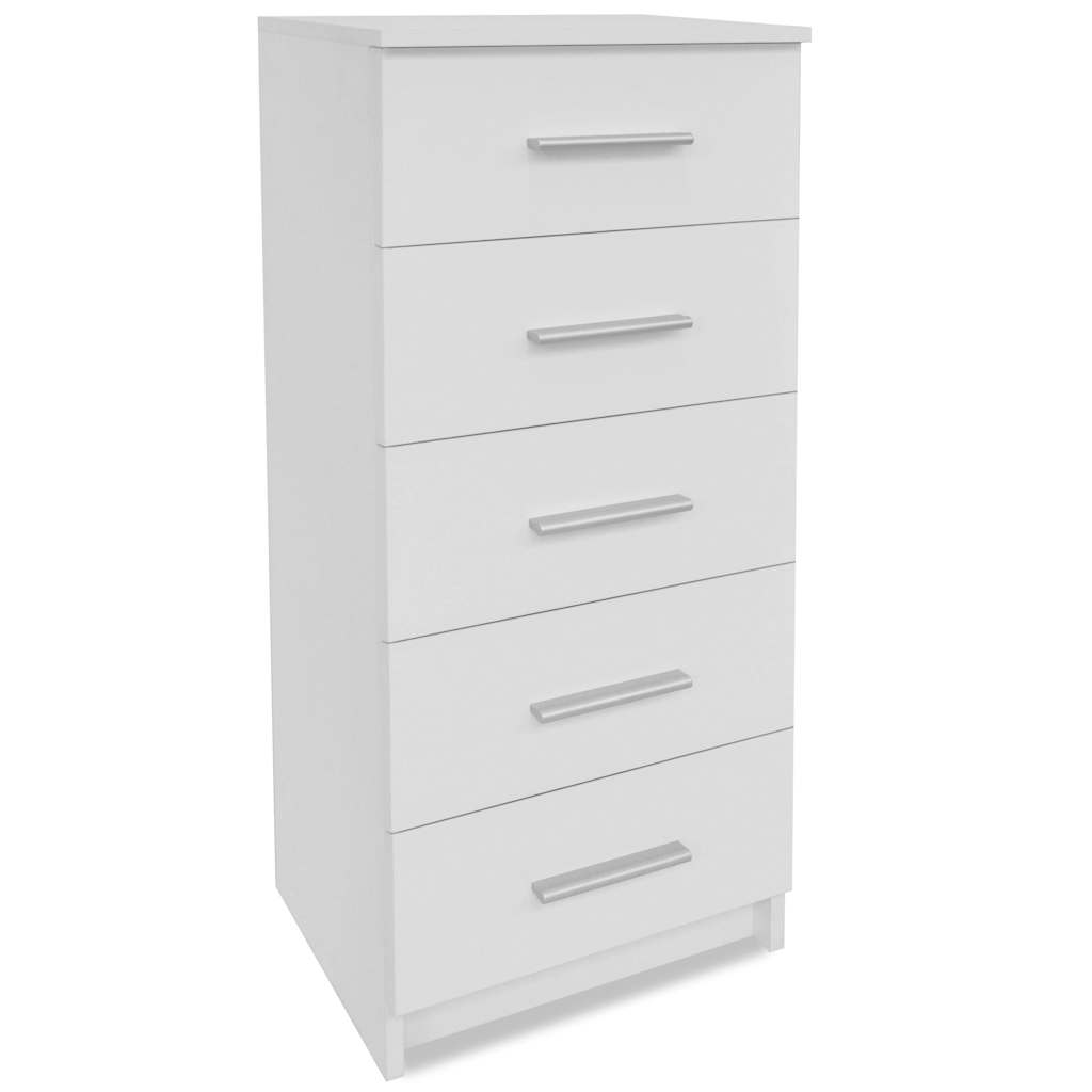vidaXL Ladekast hoog 41x35x106 cm bewerkt hout wit
