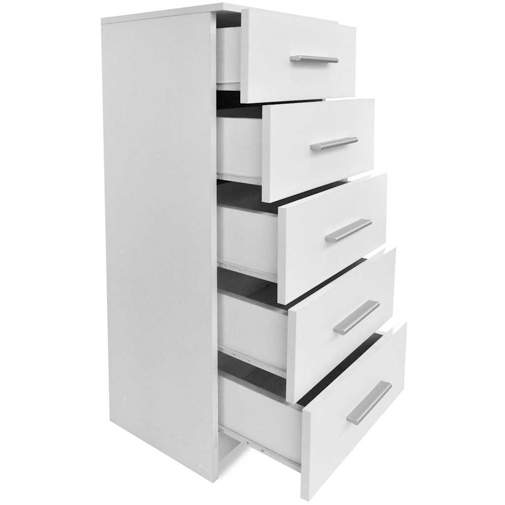 vidaXL Ladekast hoog 41x35x106 cm bewerkt hout wit
