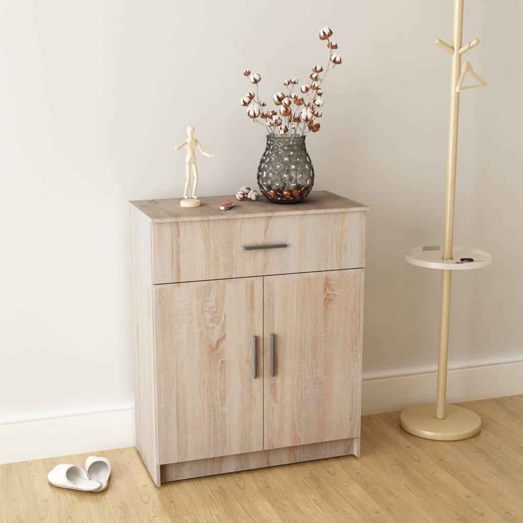 vidaXL Dressoir 71x35x88 cm bewerkt hout eiken