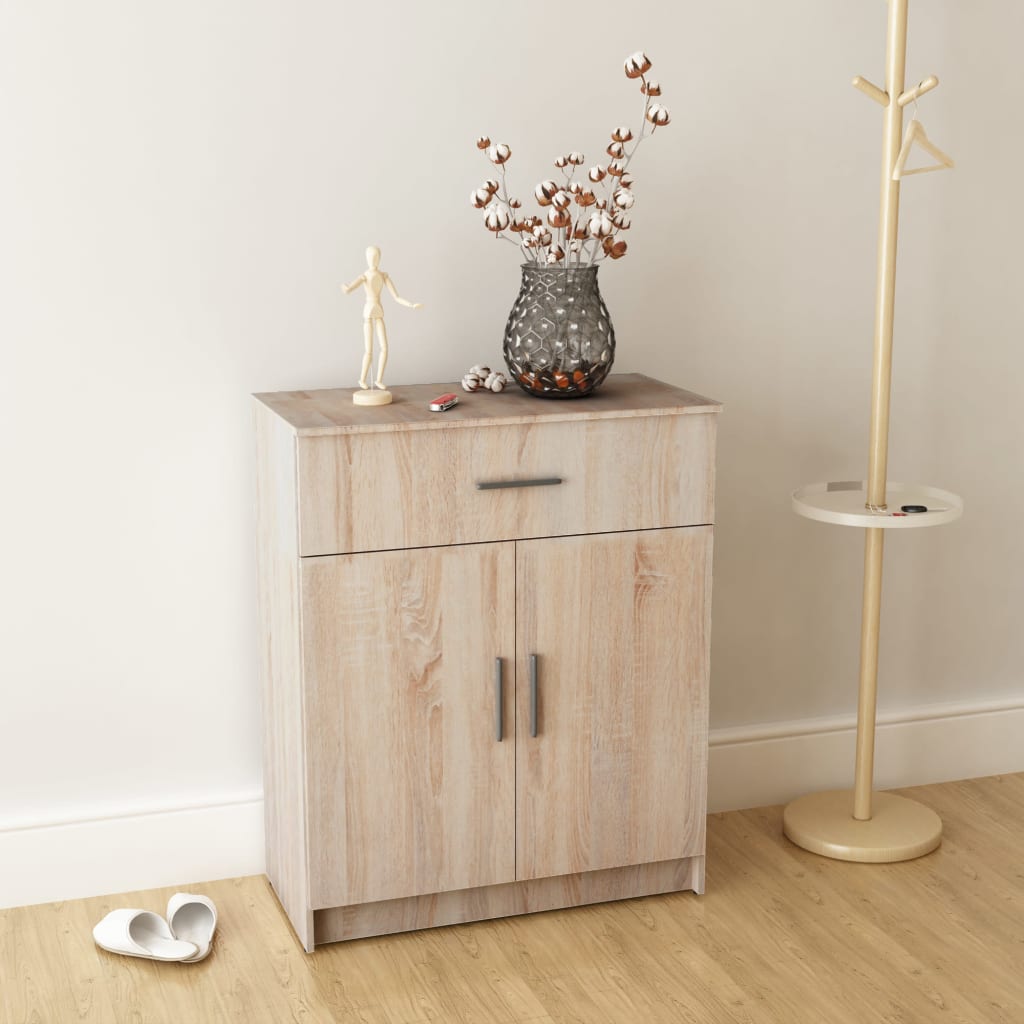 vidaXL Dressoir 71x35x88 cm bewerkt hout eiken