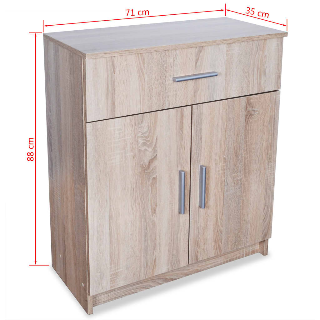 vidaXL Dressoir 71x35x88 cm bewerkt hout eiken