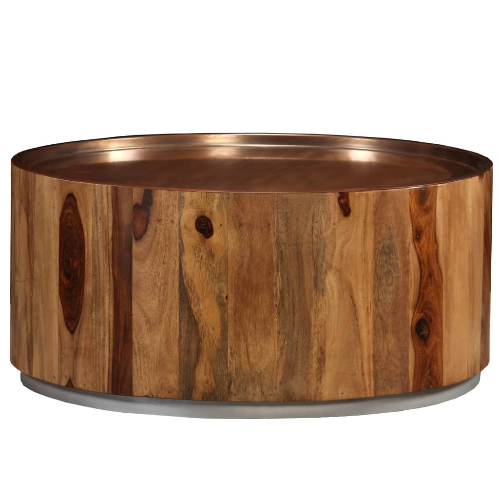 vidaXL Salontafel 68 cm massief acaciahout en staal