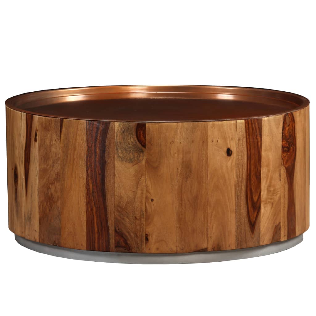 vidaXL Salontafel 68 cm massief acaciahout en staal