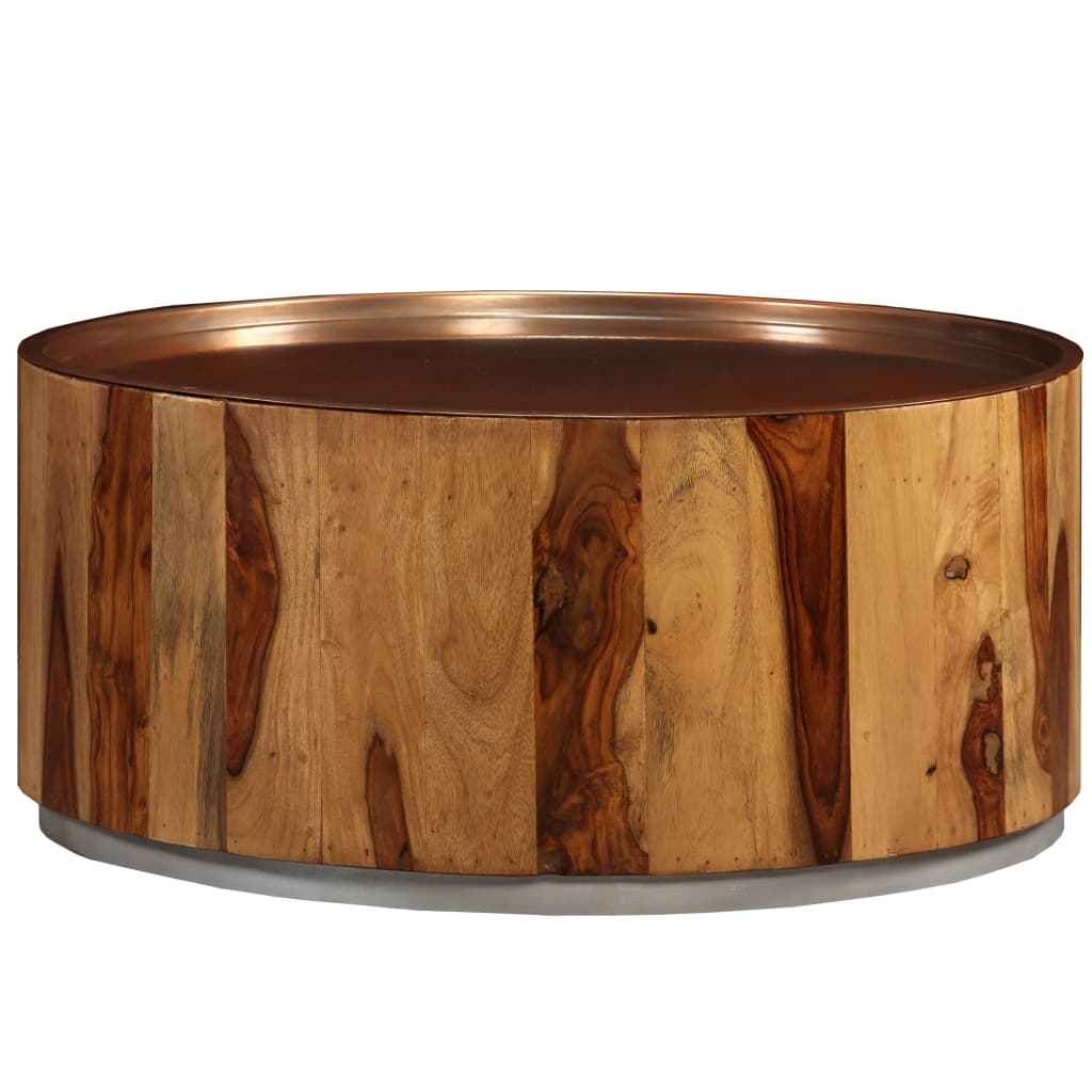 vidaXL Salontafel 68 cm massief acaciahout en staal