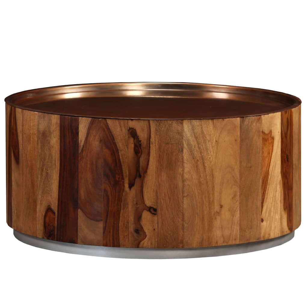 vidaXL Salontafel 68 cm massief acaciahout en staal