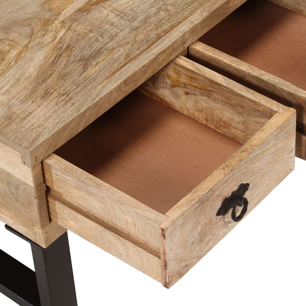 vidaXL Salontafel met 3 lades 90x50x35 cm massief mangohout