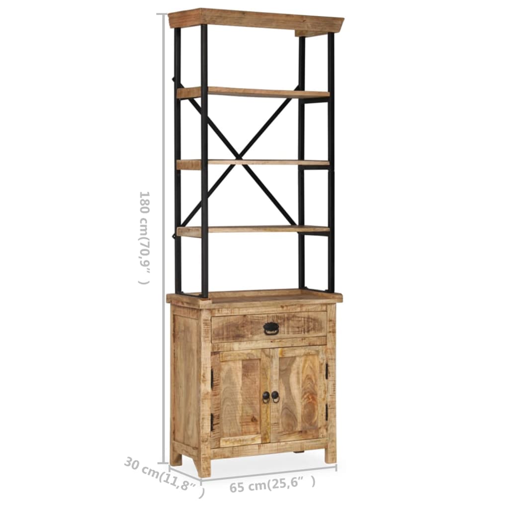 vidaXL Dressoir met schappen 65x30x180 cm massief mangohout