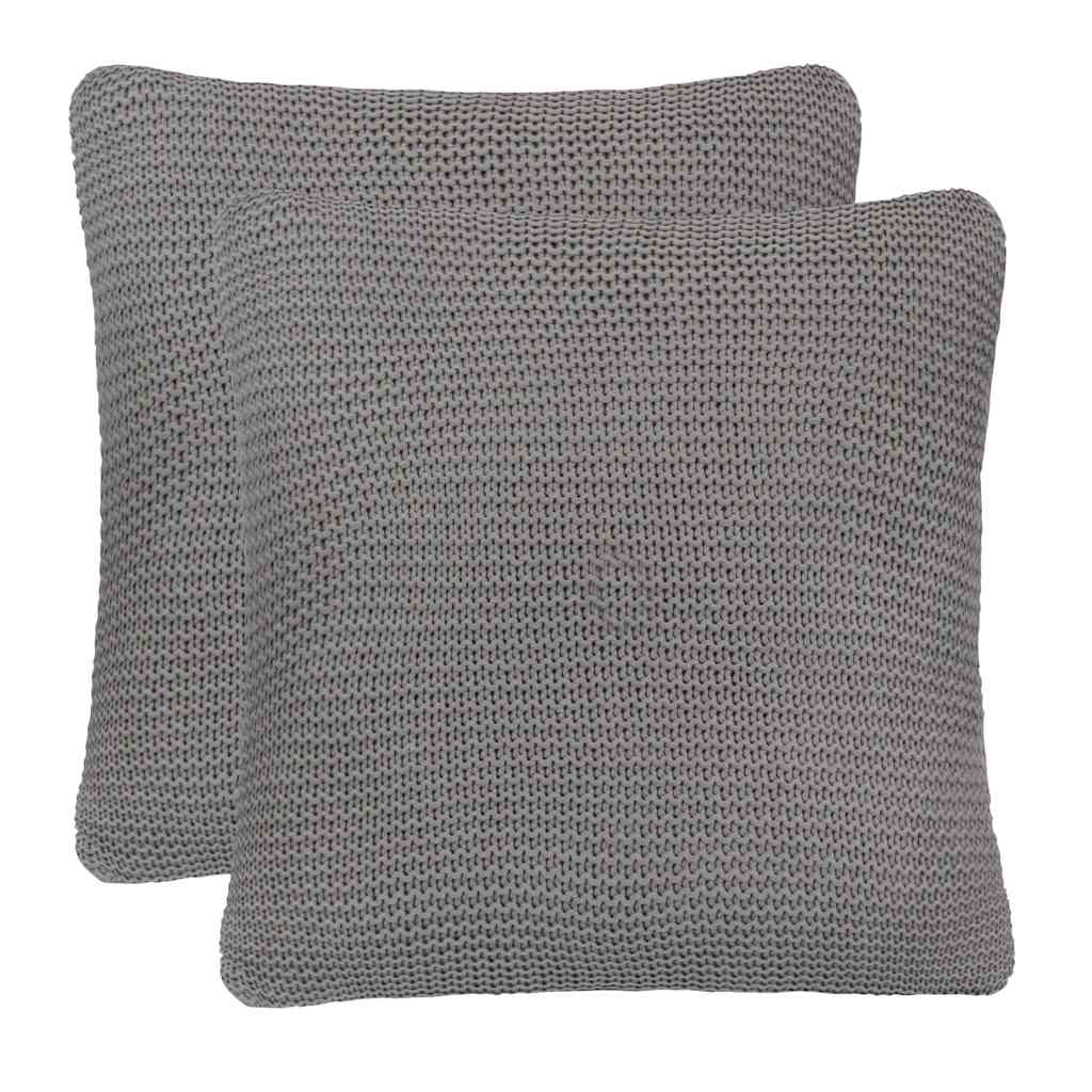 vidaXL Gooi kussens 2 pcs Grijs Katoen