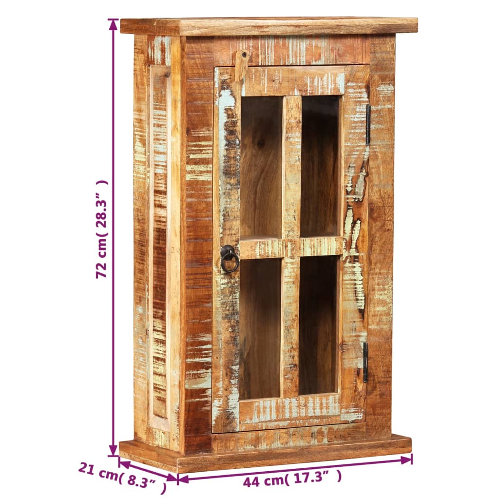 vidaXL Wandkast 44x21x72 cm massief gerecycled hout