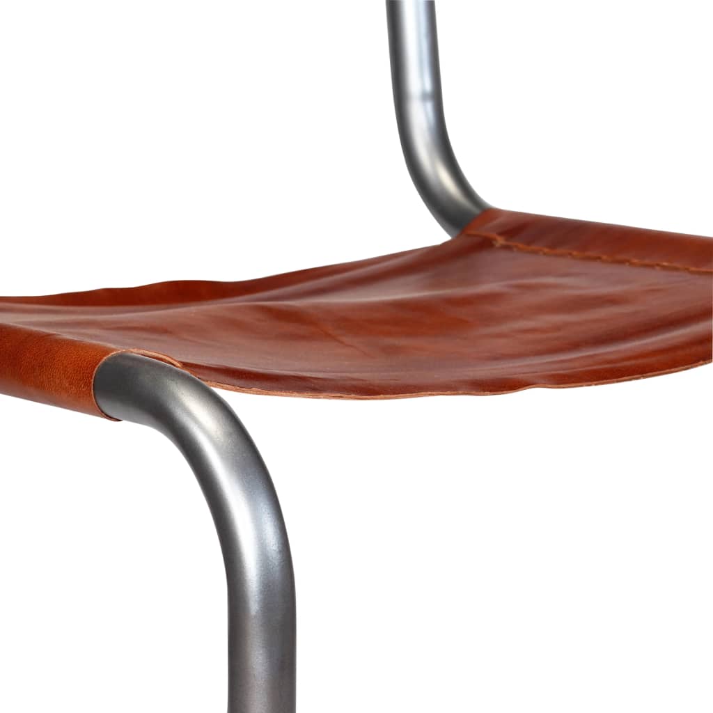 vidaXL Eetkamerstoelen 2 st echt leer bruin