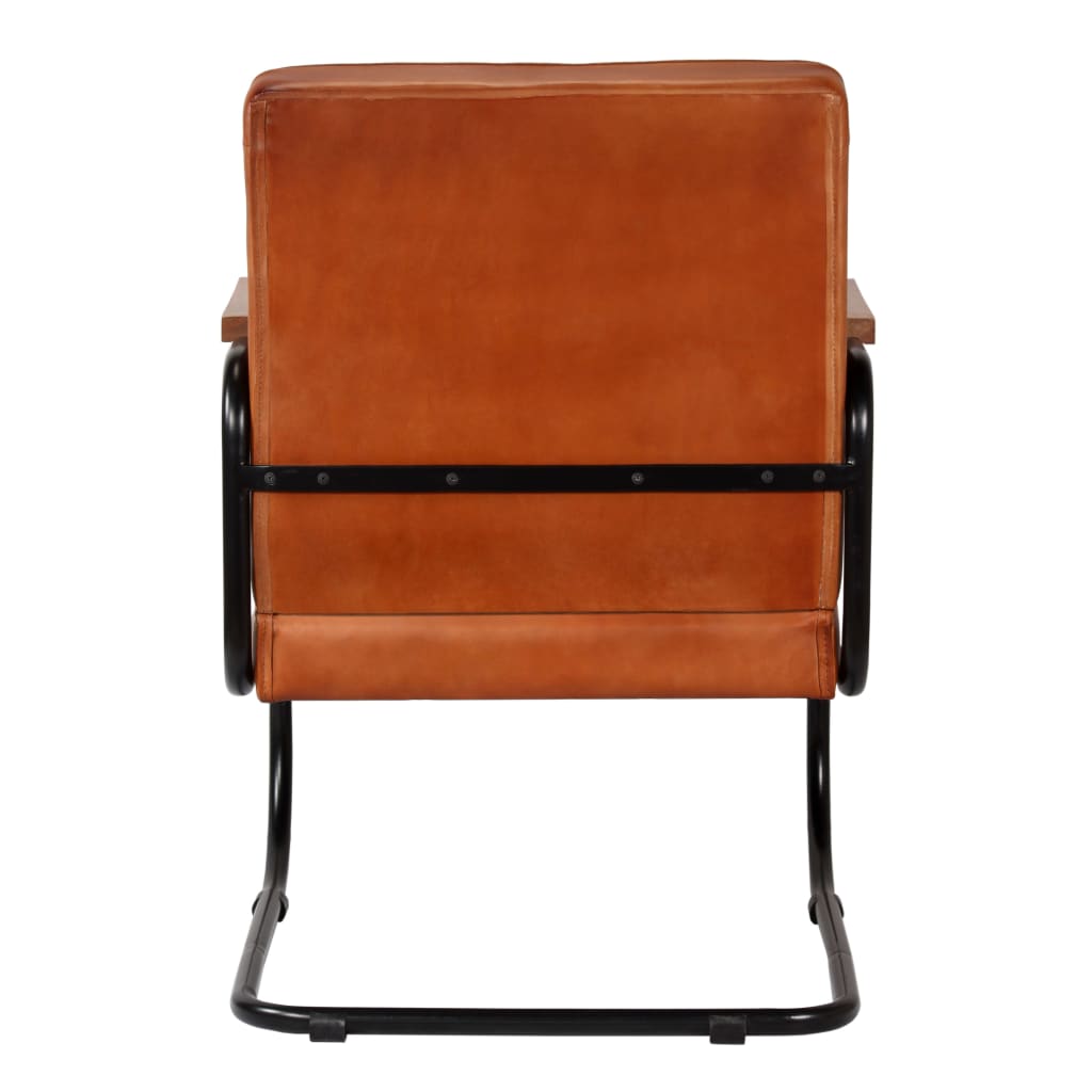 vidaXL Fauteuil echt leer lichtbruin