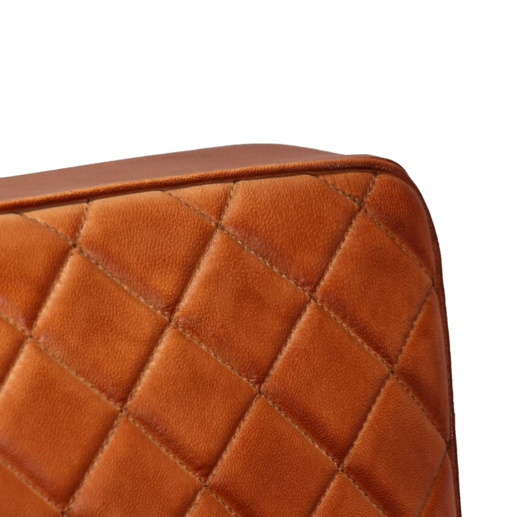 vidaXL Fauteuil echt leer lichtbruin