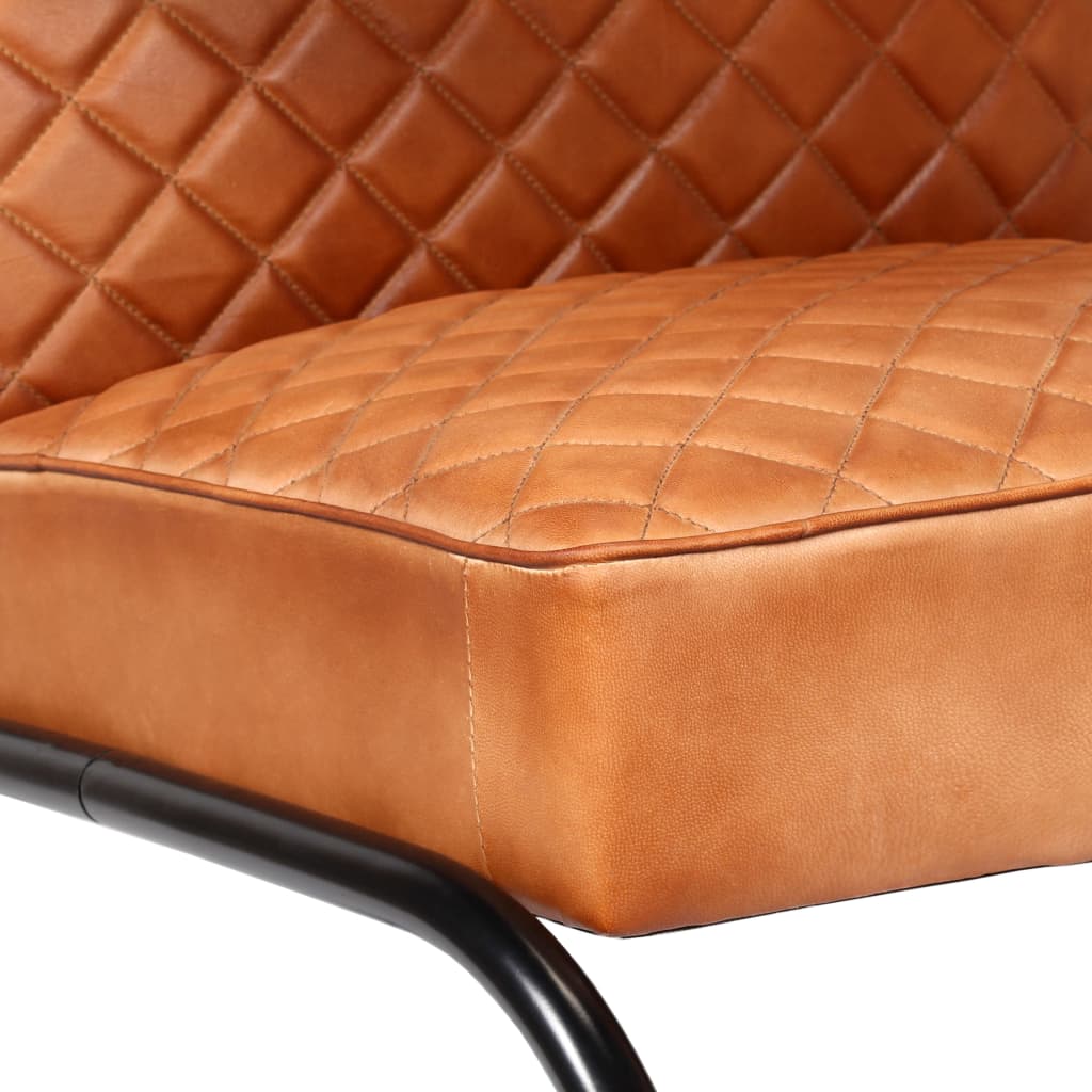 vidaXL Fauteuil echt leer lichtbruin