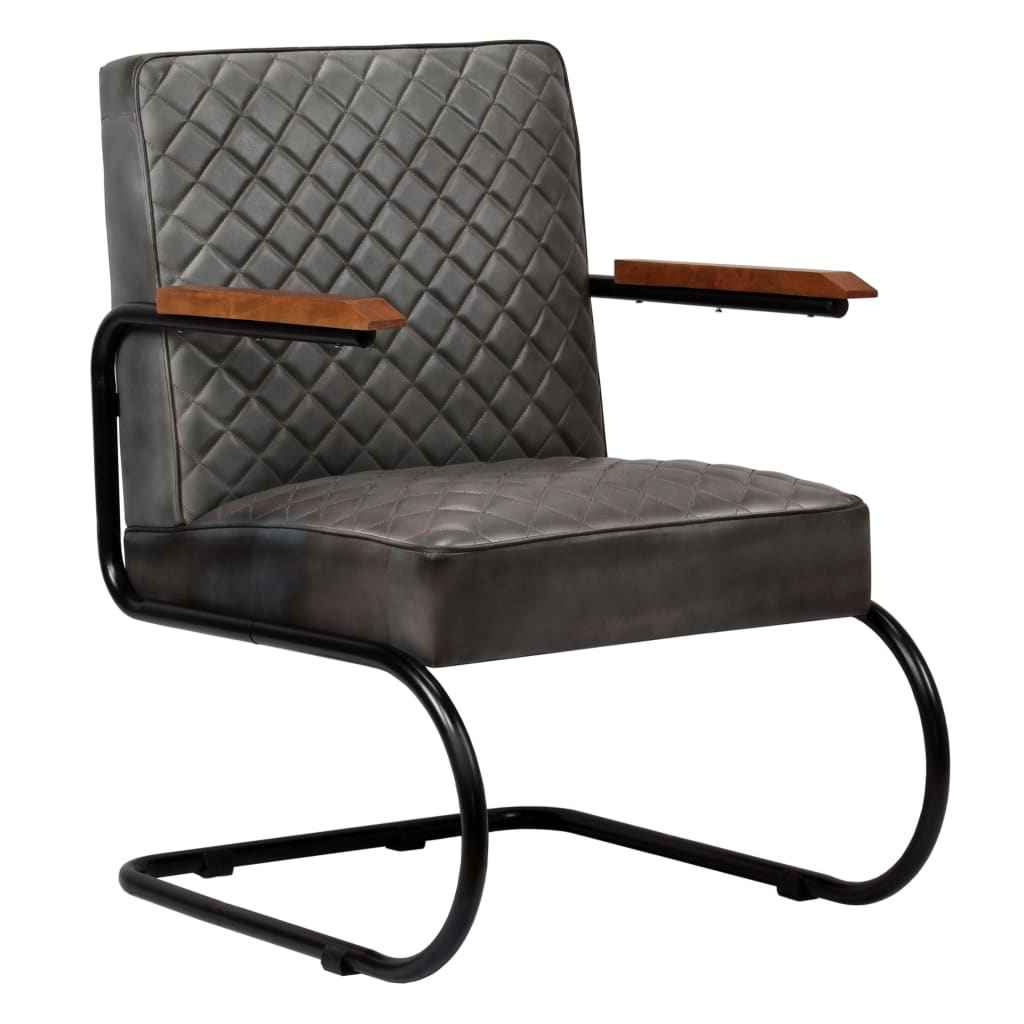 vidaXL Fauteuil echt leer lichtbruin