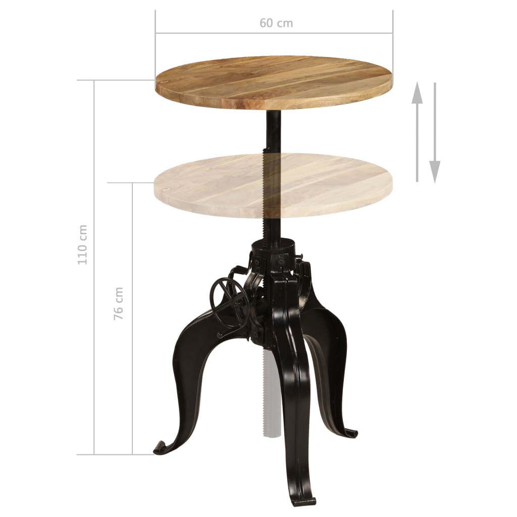 vidaXL Bartafel 60x(76-110) cm massief mangohout