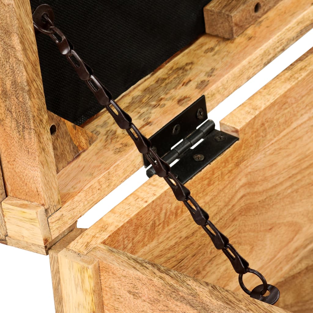vidaXL Opbergbankje 80x44x44 cm echt leer en massief mangohout