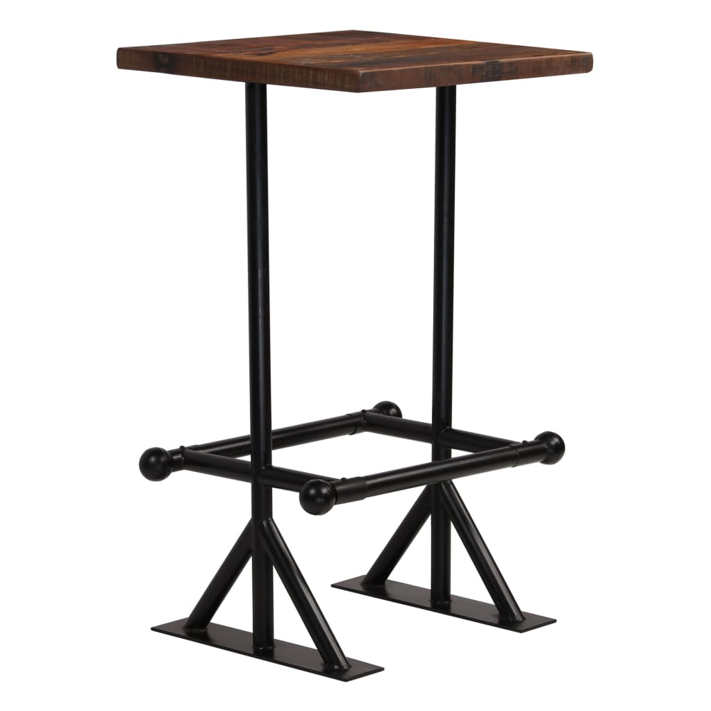 vidaXL Bartafel 60x60x107 cm massief gerecycled hout donkerbruin