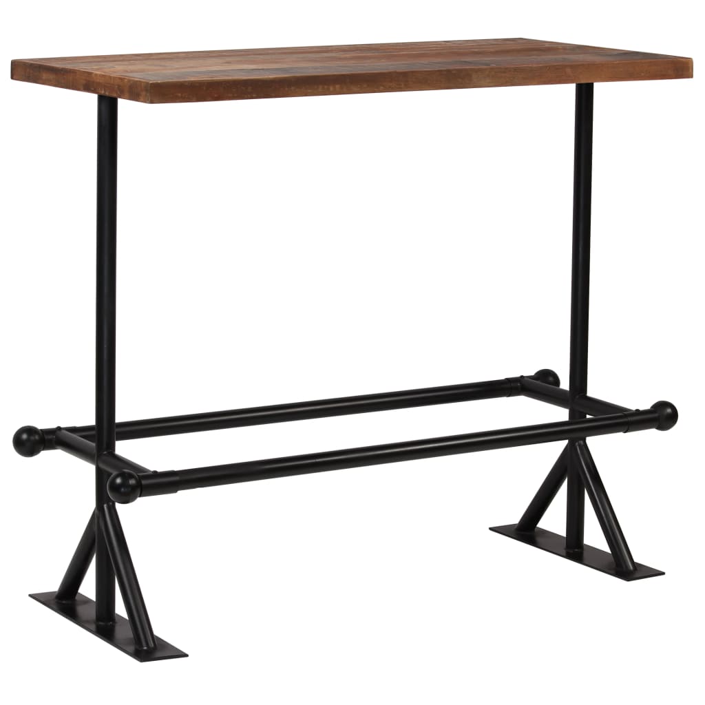 vidaXL Bartafel 60x60x107 cm massief gerecycled hout donkerbruin