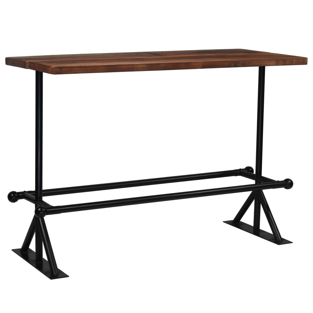 vidaXL Bartafel 60x60x107 cm massief gerecycled hout donkerbruin