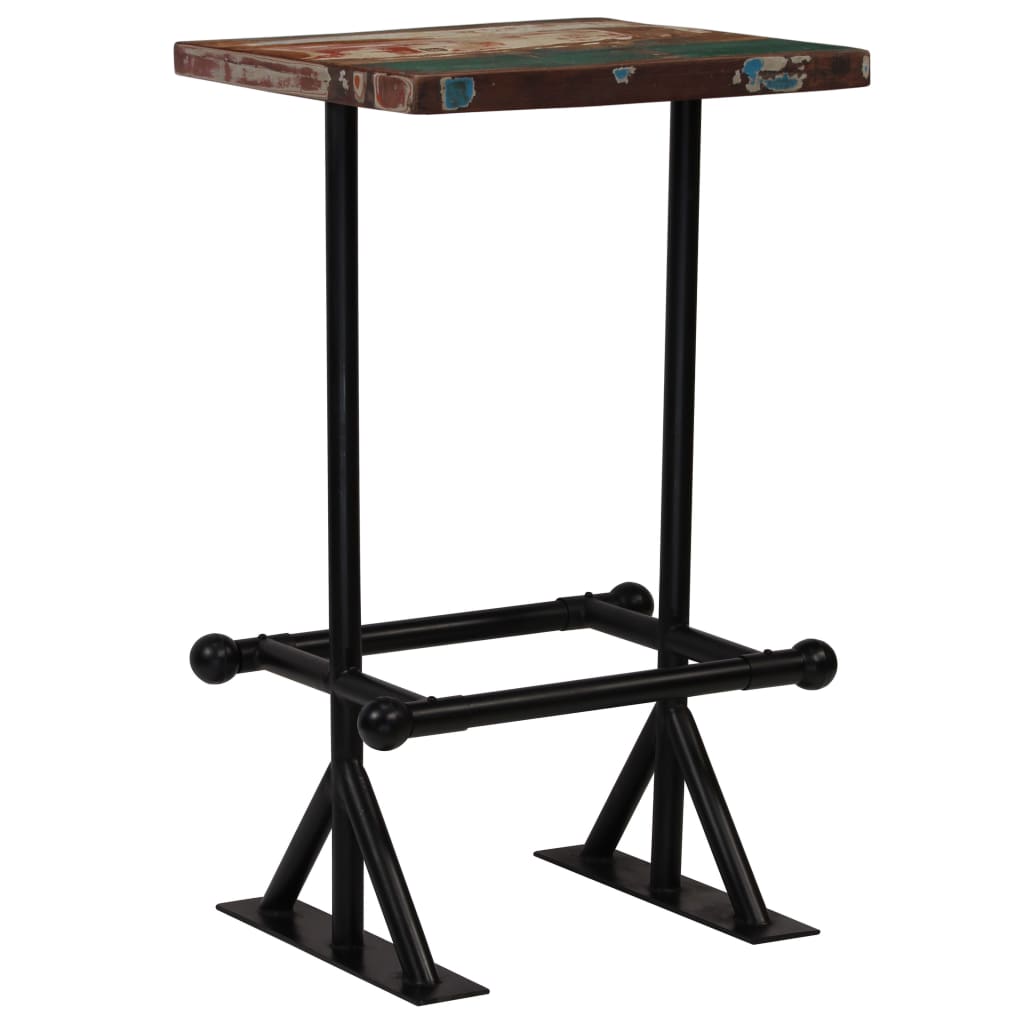 vidaXL Bartafel 60x60x107 cm massief gerecycled hout meerkleurig