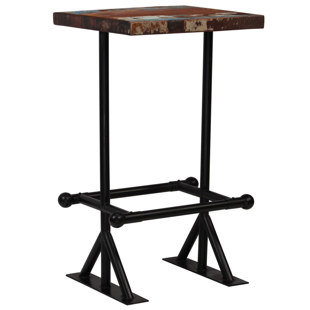 vidaXL Bartafel 60x60x107 cm massief gerecycled hout meerkleurig