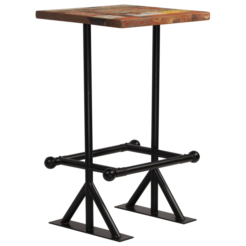 vidaXL Bartafel 60x60x107 cm massief gerecycled hout meerkleurig