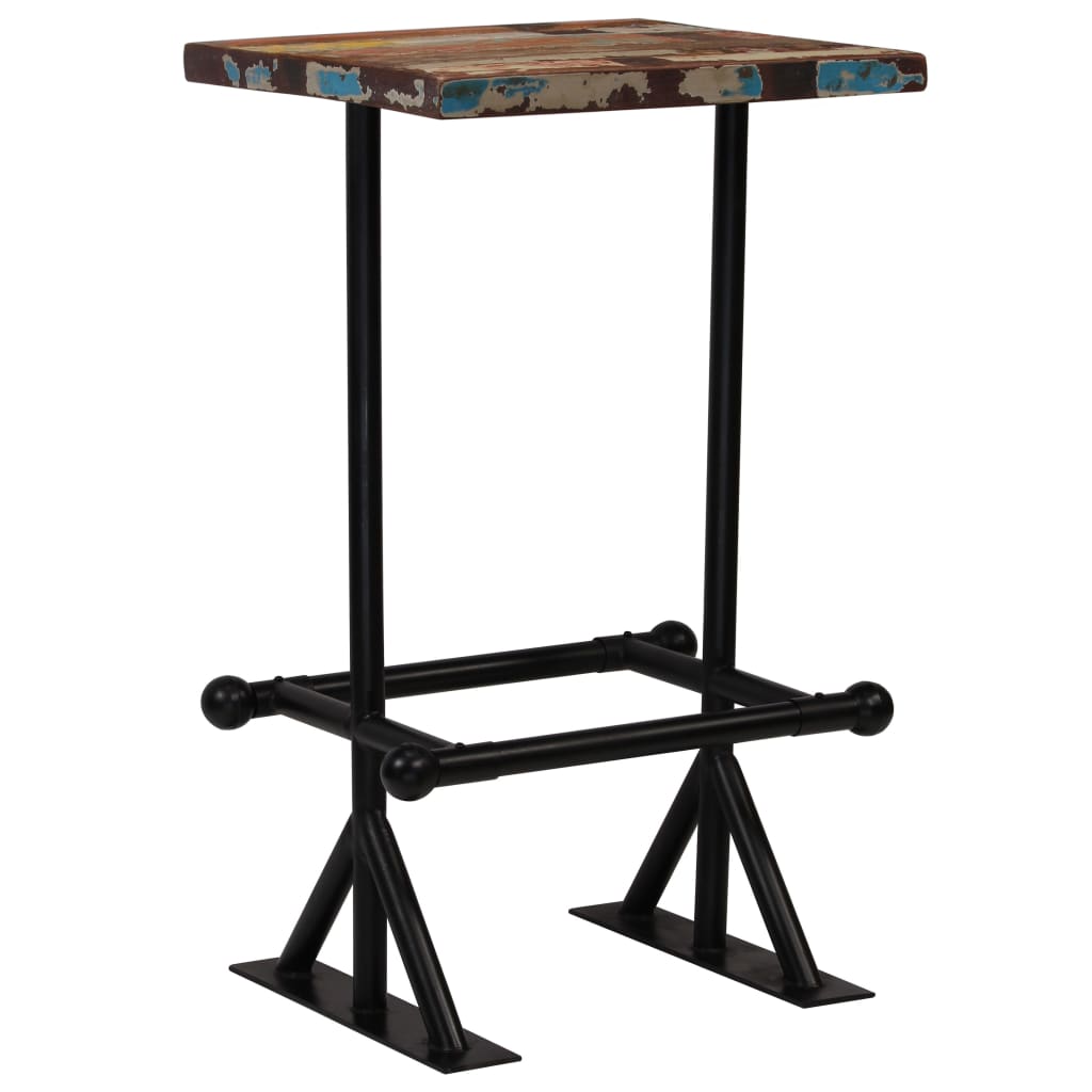vidaXL Bartafel 60x60x107 cm massief gerecycled hout meerkleurig