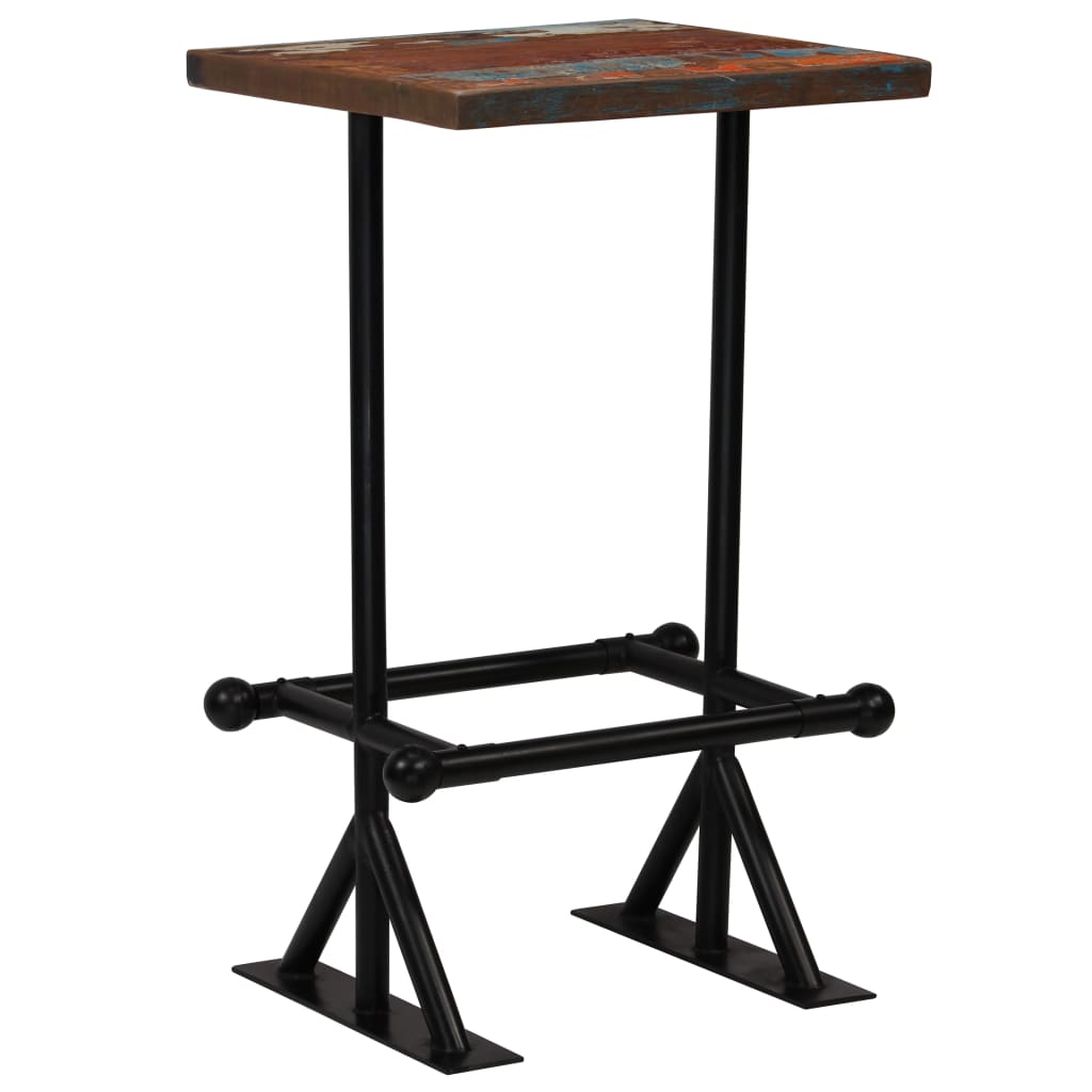 vidaXL Bartafel 60x60x107 cm massief gerecycled hout meerkleurig
