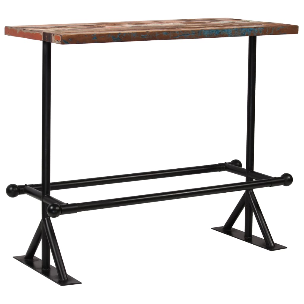 vidaXL Bartafel 60x60x107 cm massief gerecycled hout meerkleurig