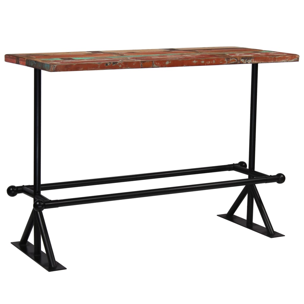 vidaXL Bartafel 60x60x107 cm massief gerecycled hout meerkleurig