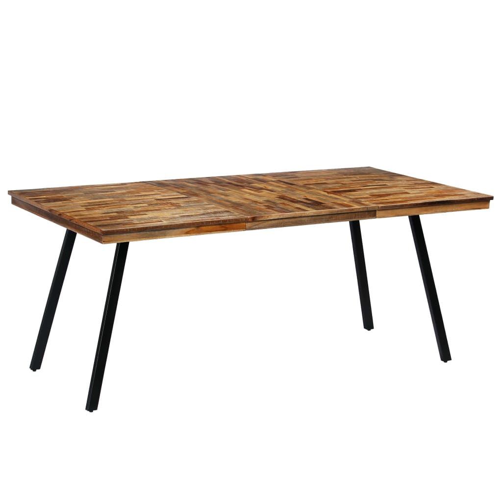 vidaXL Eettafel 180x90x76 cm gerecycled teakhout en staal
