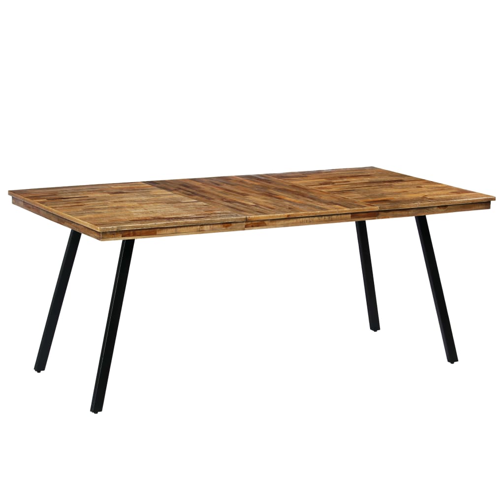 vidaXL Eettafel 180x90x76 cm gerecycled teakhout en staal