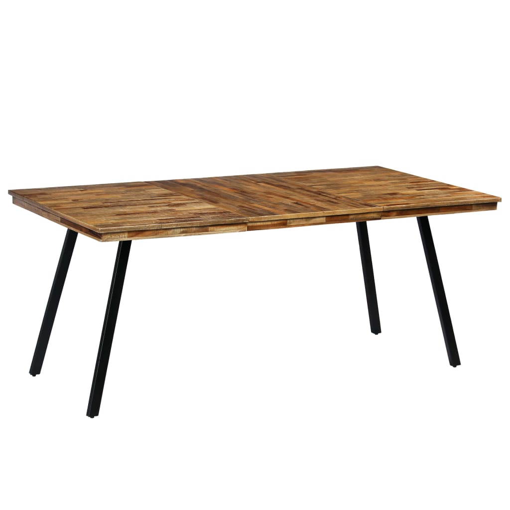 vidaXL Eettafel 180x90x76 cm gerecycled teakhout en staal
