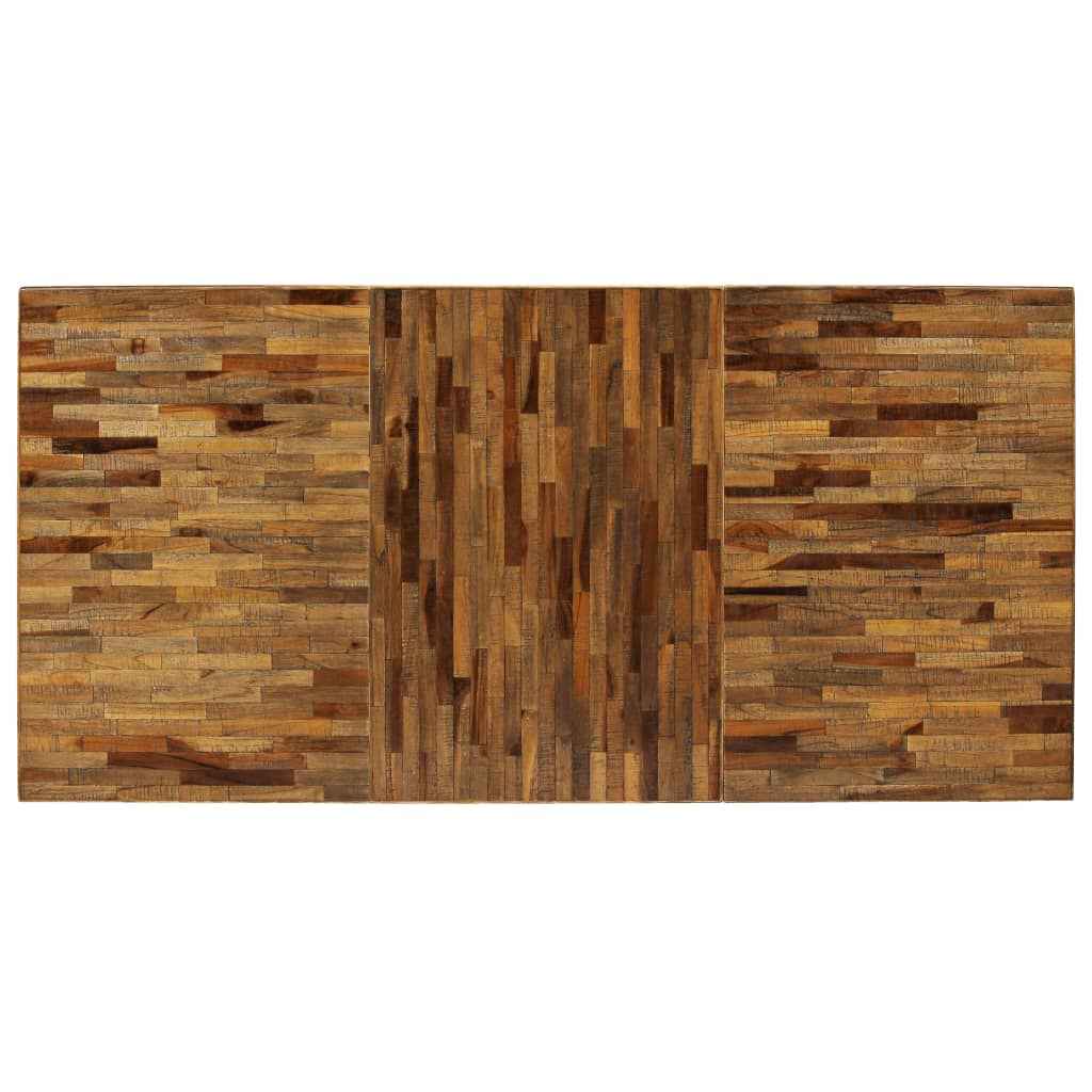 vidaXL Eettafel 180x90x76 cm gerecycled teakhout en staal