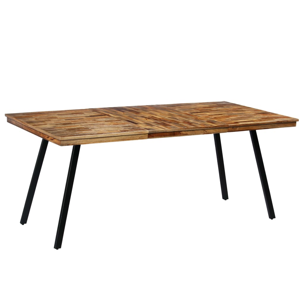vidaXL Eettafel 180x90x76 cm gerecycled teakhout en staal