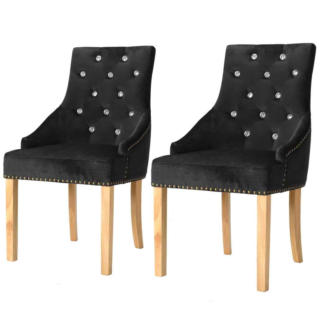 vidaXL Eetkamerstoelen 2 st massief eikenhout en fluweel paars