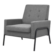 vidaXL Fauteuil staal en stof lichtgrijs