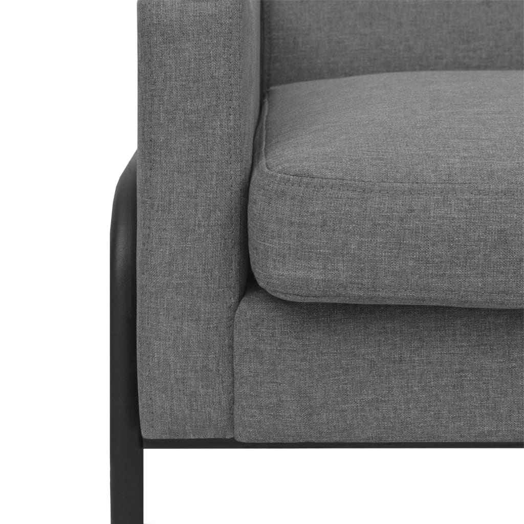 vidaXL Fauteuil staal en stof lichtgrijs