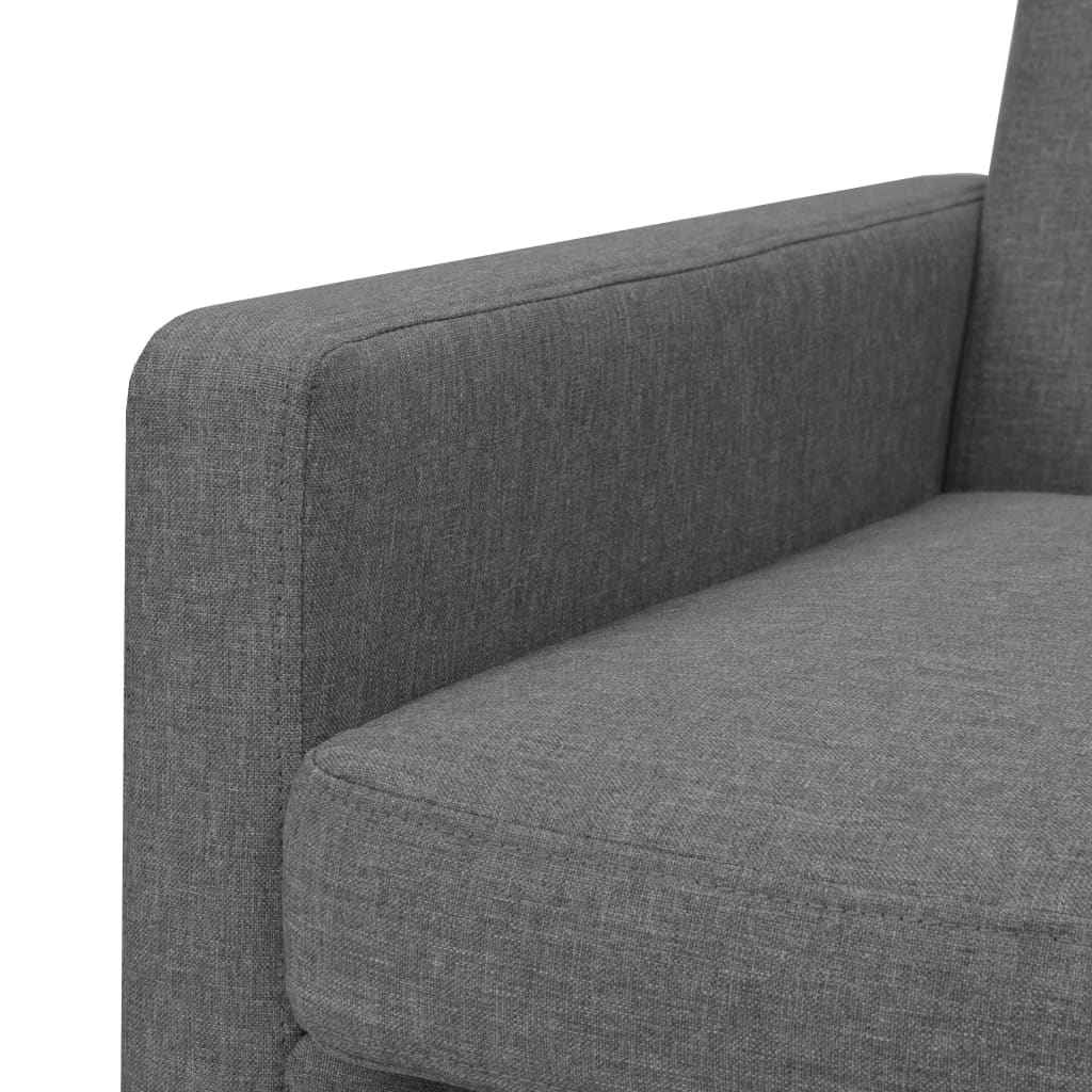 vidaXL Fauteuil staal en stof lichtgrijs