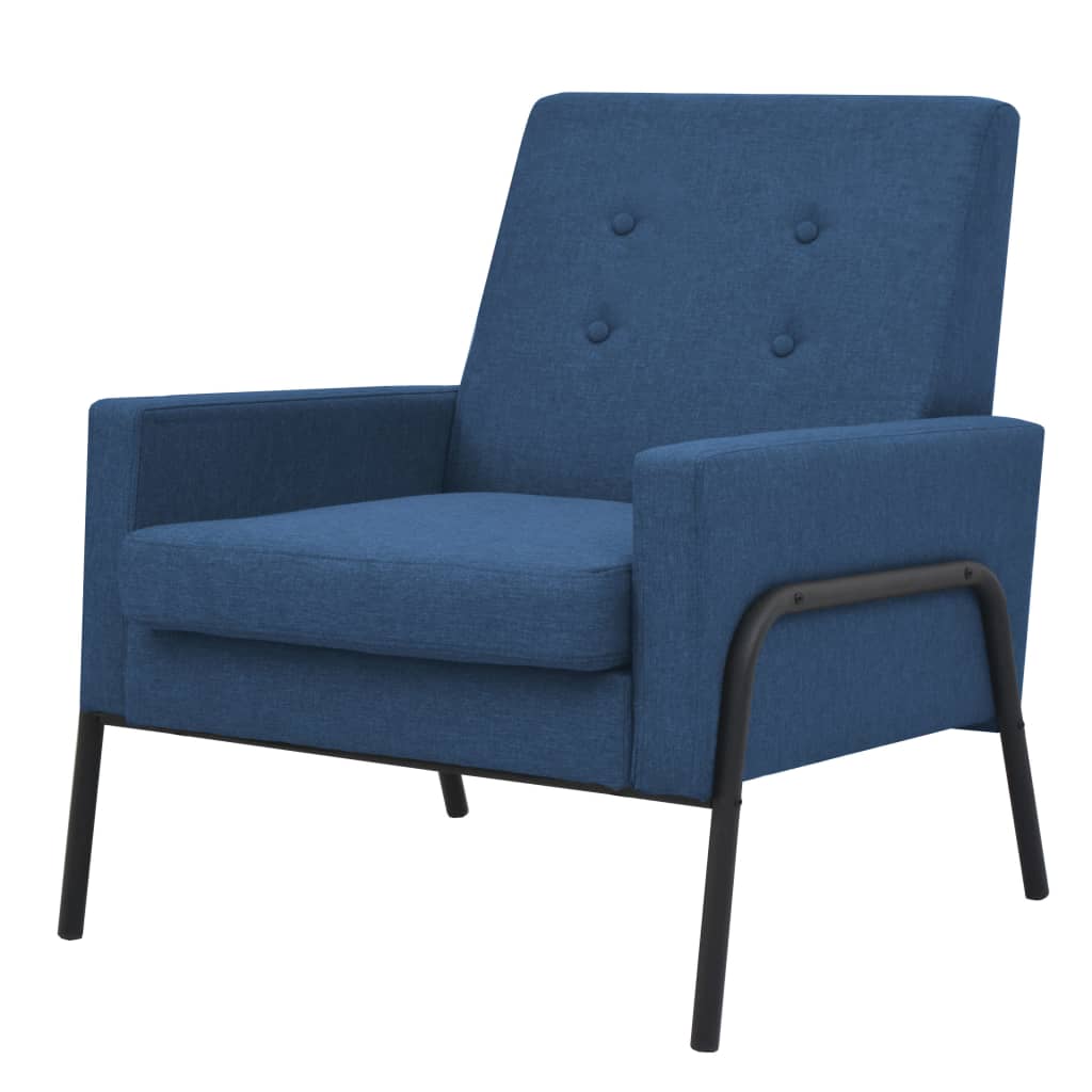 vidaXL Fauteuil staal en stof lichtgrijs