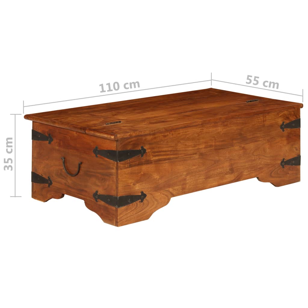 vidaXL Coffee Table 110x55x35 cm Solid Acacia Wood with Honey Finish
