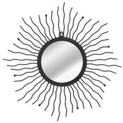 vidaXL Wandspiegel sunburst 60 cm zwart