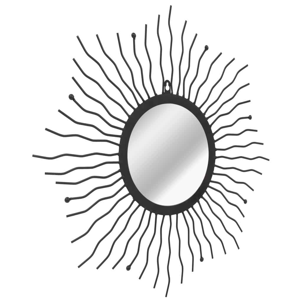 vidaXL Wandspiegel sunburst 60 cm zwart