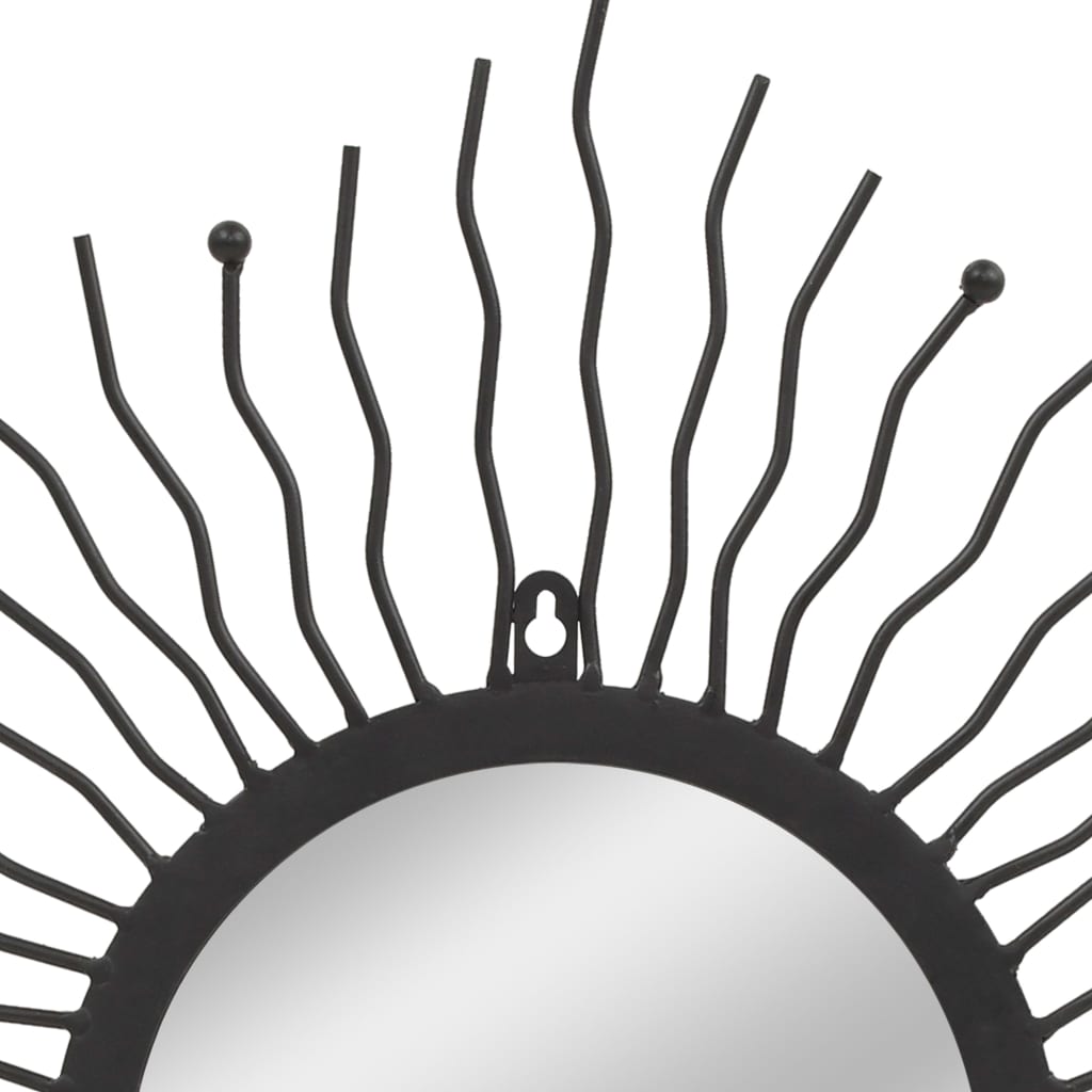 vidaXL Wandspiegel sunburst 60 cm zwart