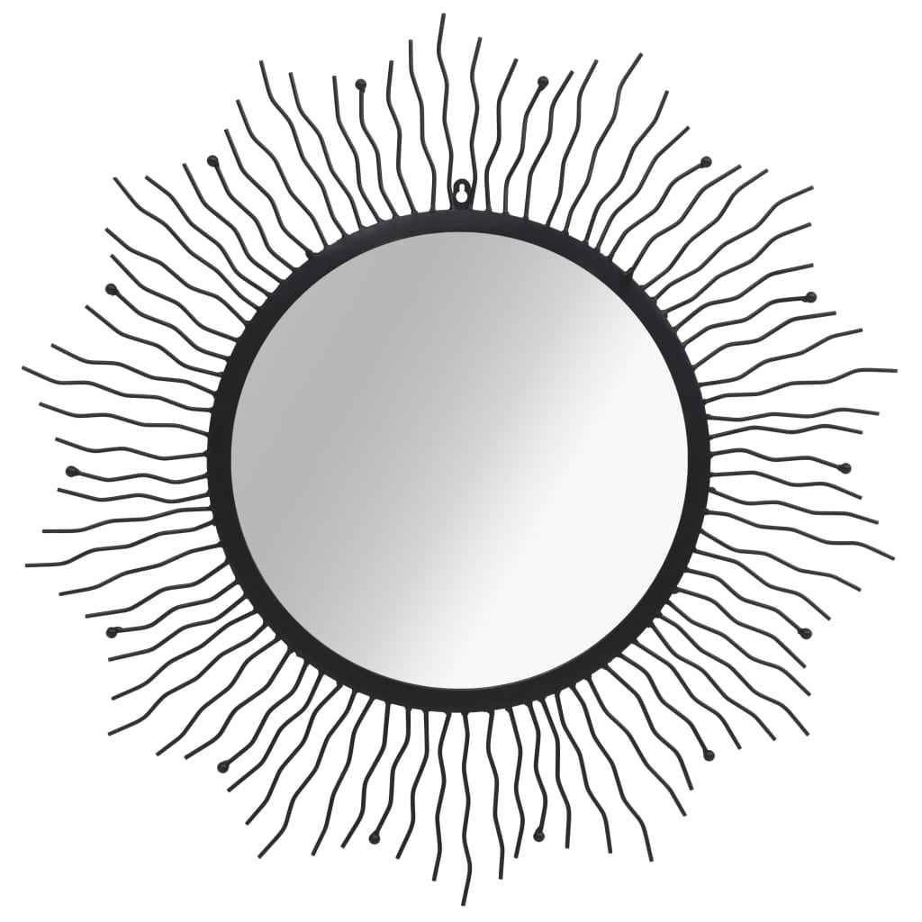 vidaXL Wandspiegel sunburst 60 cm zwart