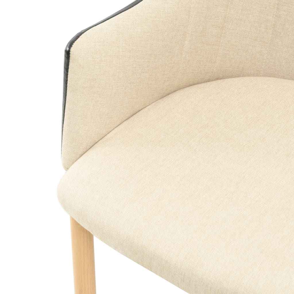 vidaXL Eetkamerstoelen 2 st stof zwart en crème
