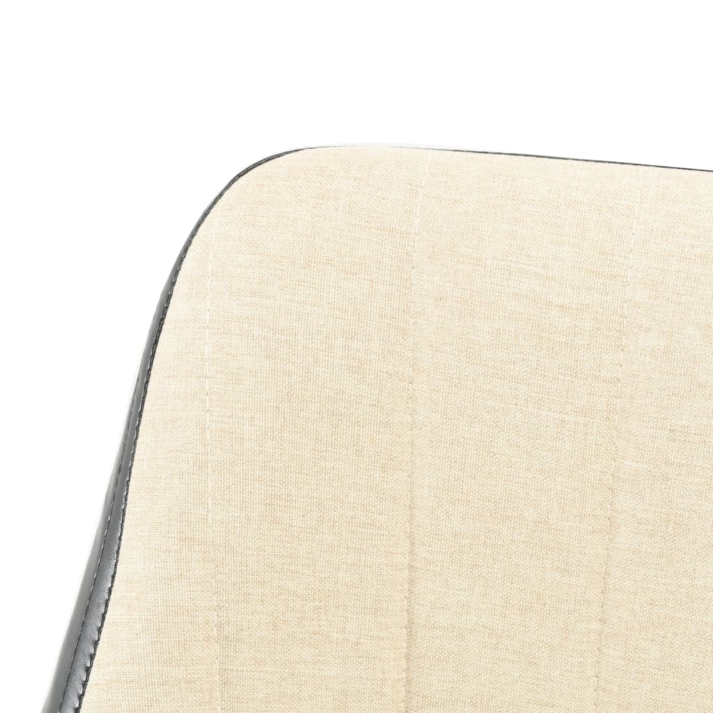 vidaXL Eetkamerstoelen 2 st stof zwart en crème