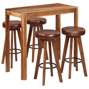 vidaXL 5-delige Barset 115x56x107 cm massief hout